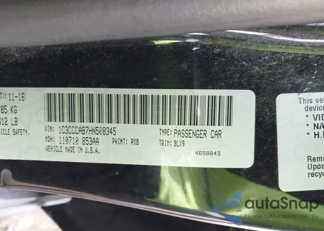 1C3CCCAB7HN508345: 43884675