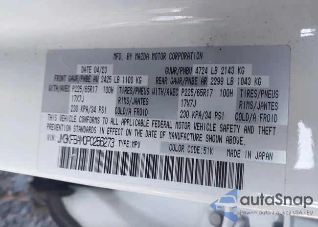 JM3KFBAM0P0256273: 43884770