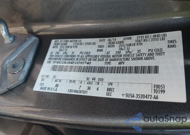 1FMCU9J94EUD92740: 43884795