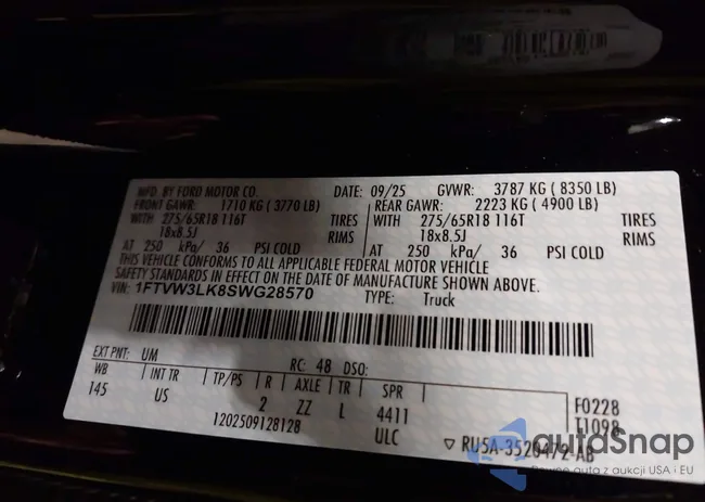 1FTVW3LK8SWG28570: 43885893