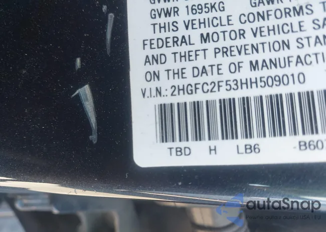 2HGFC2F53HH509010: 43885912