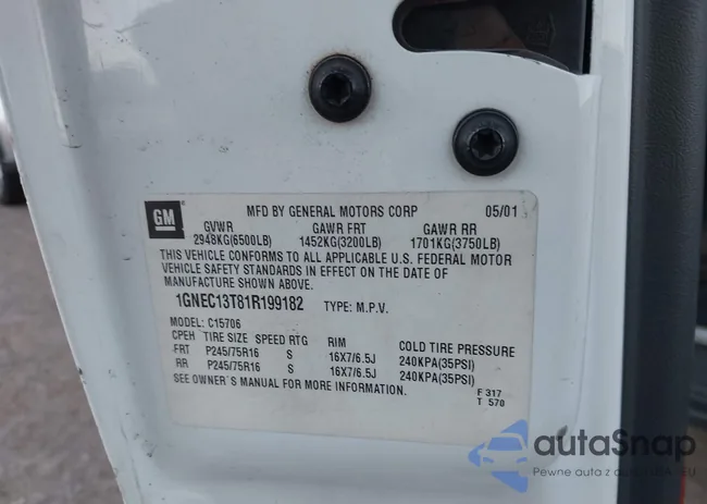 1GNEC13T81R199182: 43885930