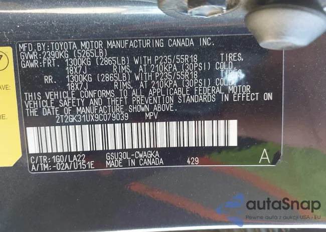 2T2GK31UX9C079039: 43886025