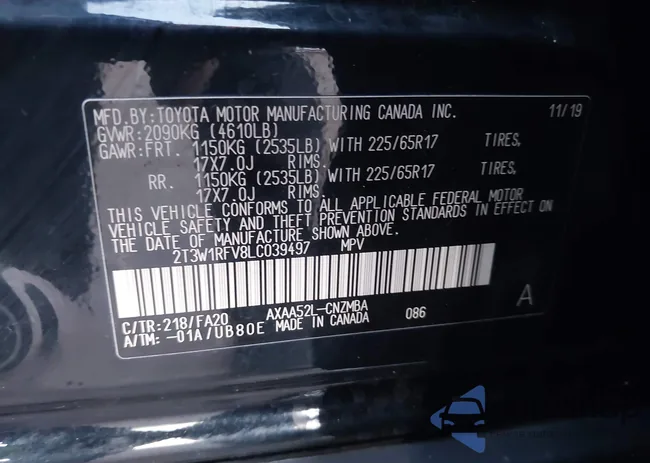 2T3W1RFV8LC039497: 43886089