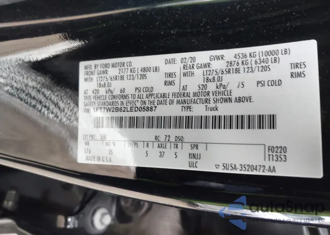 1FT7W2B62LED05887: 43886125