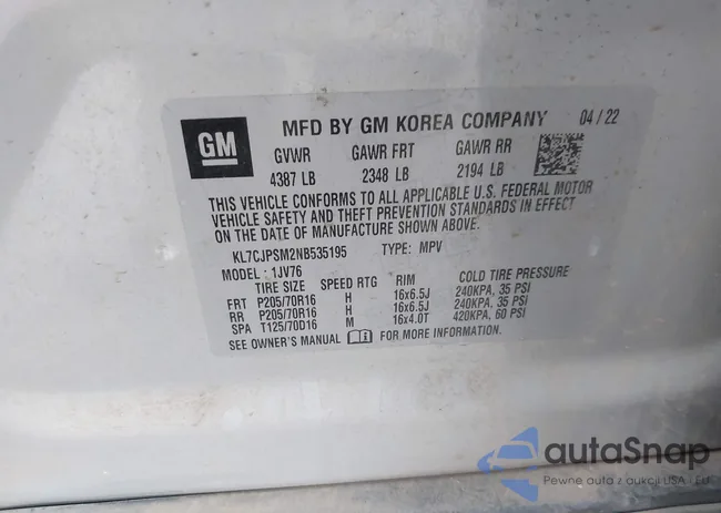 KL7CJPSM2NB535195: 43886121