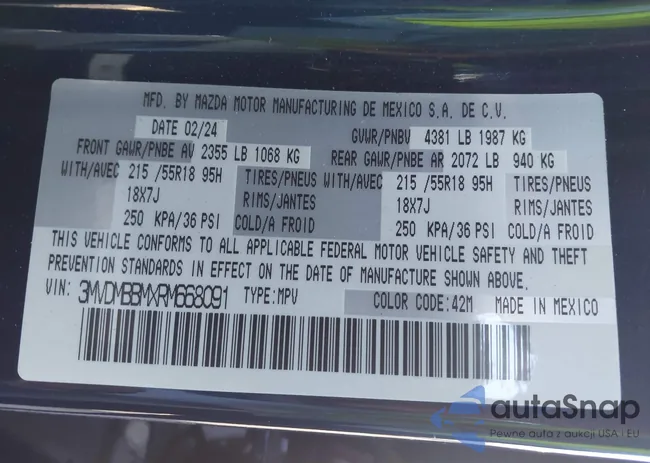 3MVDMBBMXRM668091: 43886143