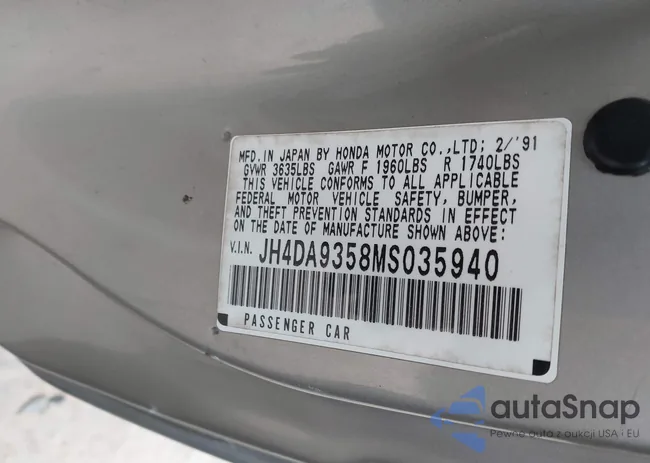 JH4DA9358MS035940: 43886285