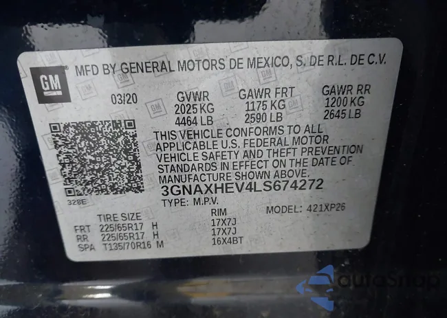 3GNAXHEV4LS674272: 43886409