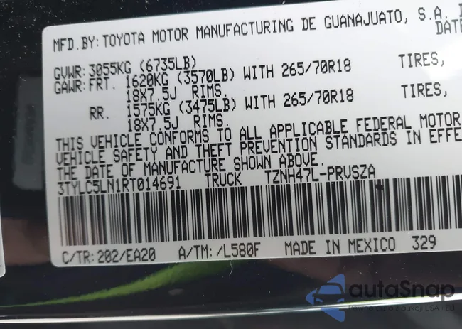 3TYLC5LN1RT014691: 43886410