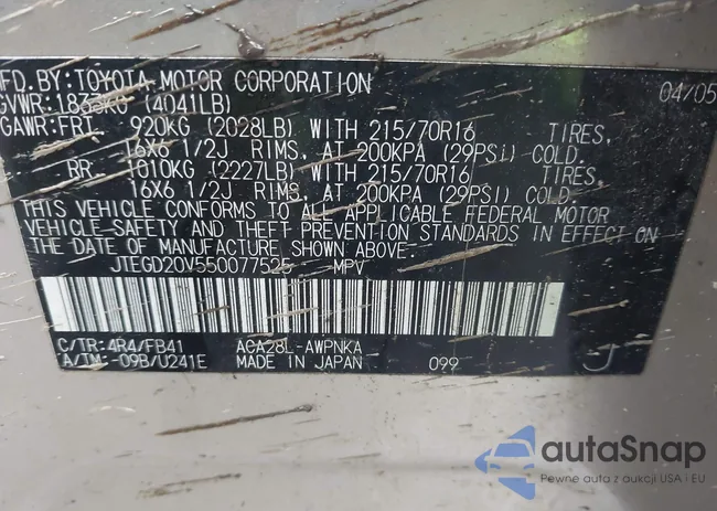 JTEGD20V550077525: 43886418