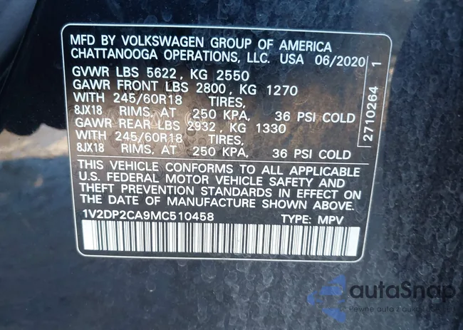 1V2DP2CA9MC510458: 43886423