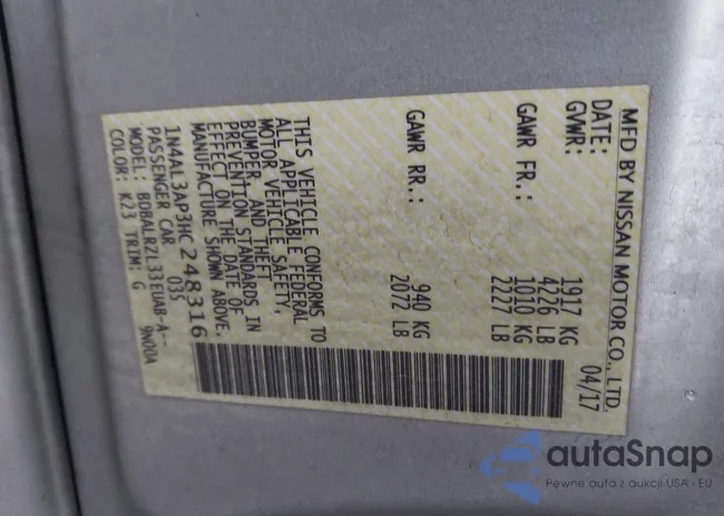 1N4AL3AP3HC248316: 43886428