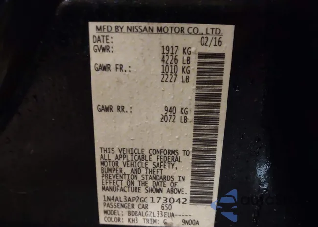 1N4AL3AP2GC173042: 43886438