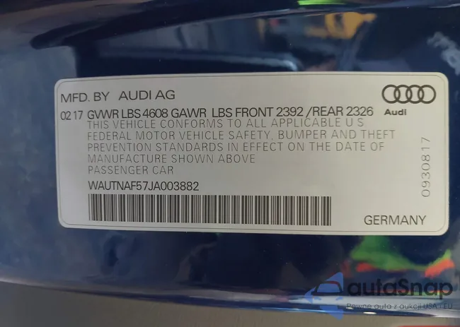 WAUTNAF57JA003882: 43886442