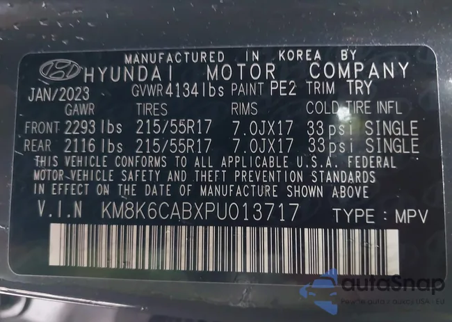 KM8K6CABXPU013717: 43885479