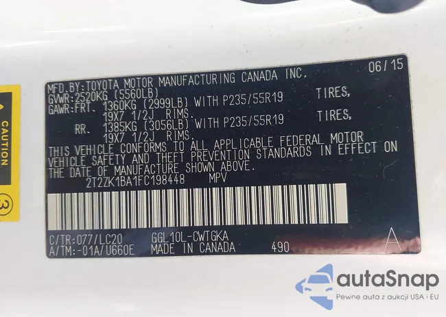 2T2ZK1BA1FC198448: 43885482