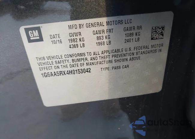 1G6AA5RX4H0153042: 43885514