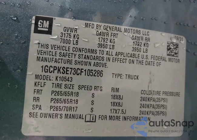 1GCPKSE73CF105286: 43885519