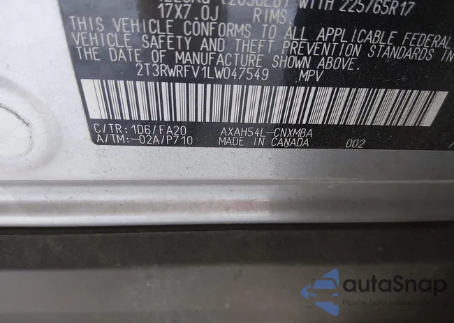 2T3RWRFV1LW047549: 43885663