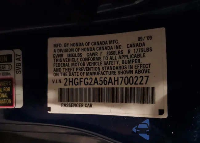 2HGFG2A56AH700227: 43885696