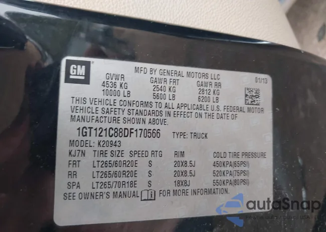 1GT121C88DF170566: 43885735