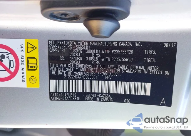 2T2ZZMCA7HC080001: 43885749