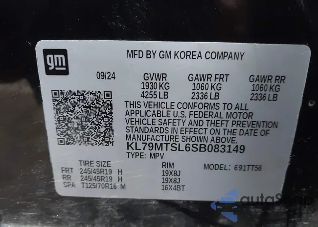 KL79MTSL6SB083149: 43885840