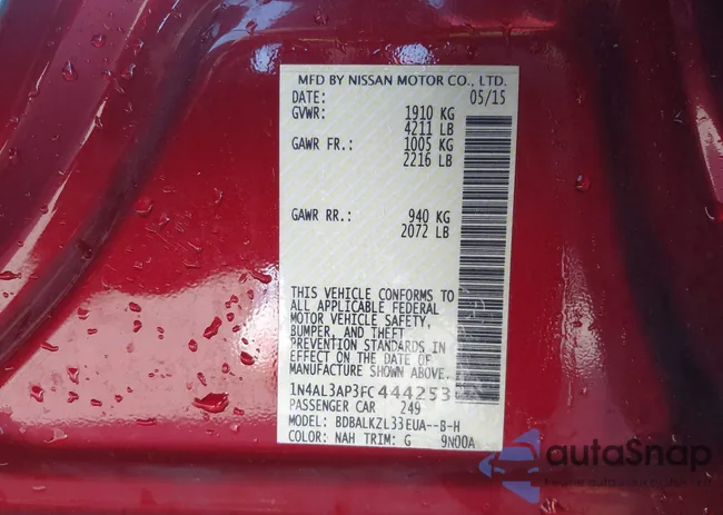 1N4AL3AP3FC444253: 43886886