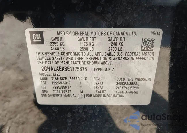 2GNALAEK8E1175675: 43887252