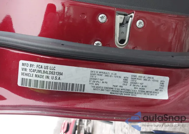 1C4PJMLB4LD631394: 43887340