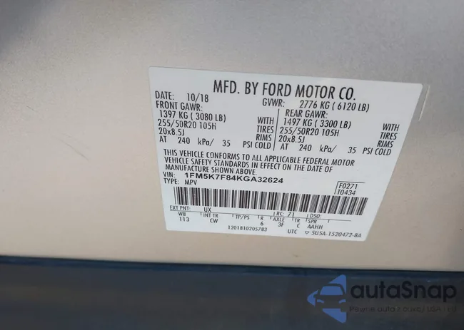 1FM5K7F84KGA32624: 43887382