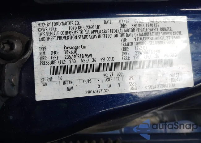 1FADP3L95GL371565: 43886473