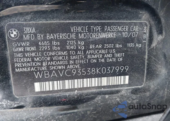 WBAVC93538K037999: 43886515