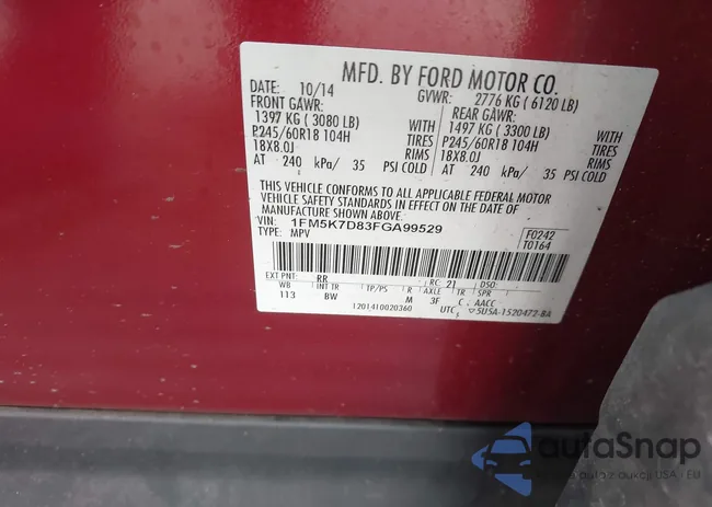 1FM5K7D83FGA99529: 43887861