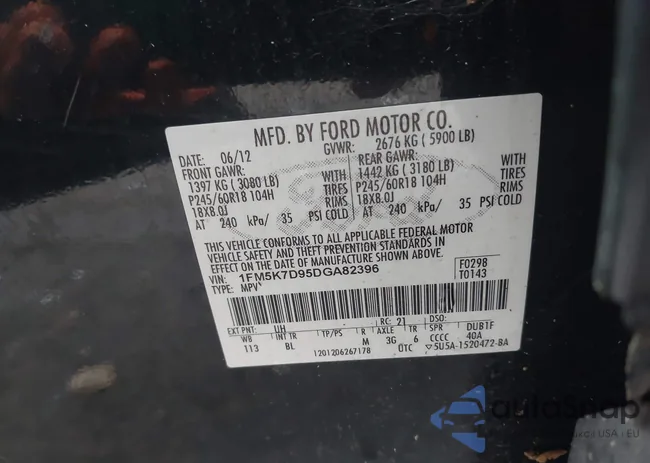 1FM5K7D95DGA82396: 43887882