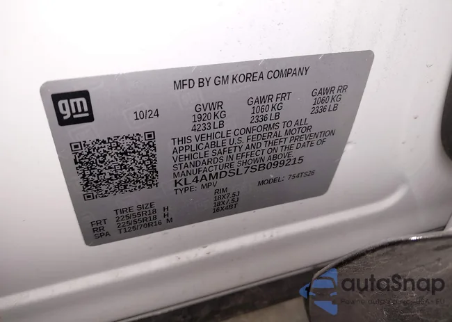 KL4AMDSL7SB099215: 43888023