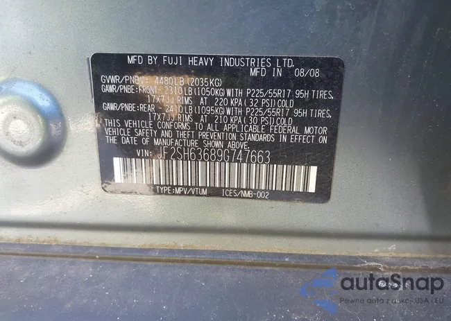 JF2SH63689G747663: 43888085