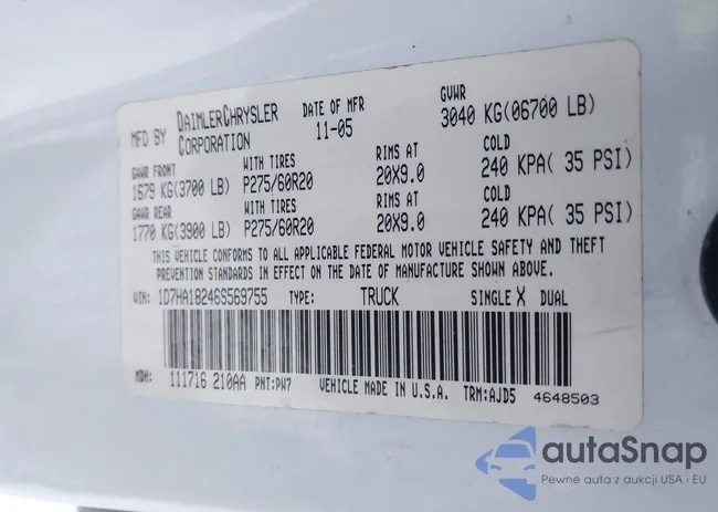 1D7HA18246S569755: 43888145