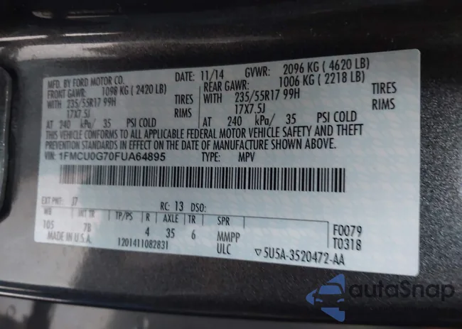 1FMCU0G70FUA64895: 43888320