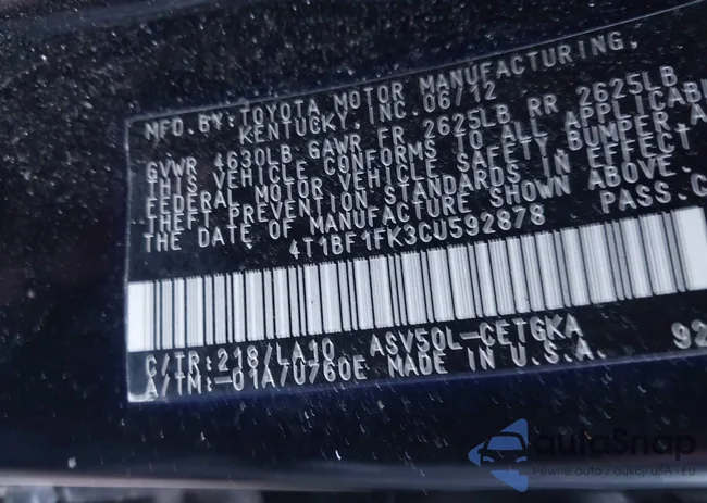 4T1BF1FK3CU592878: 43888402