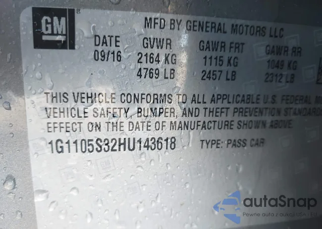 1G1105S32HU143618: 43887511