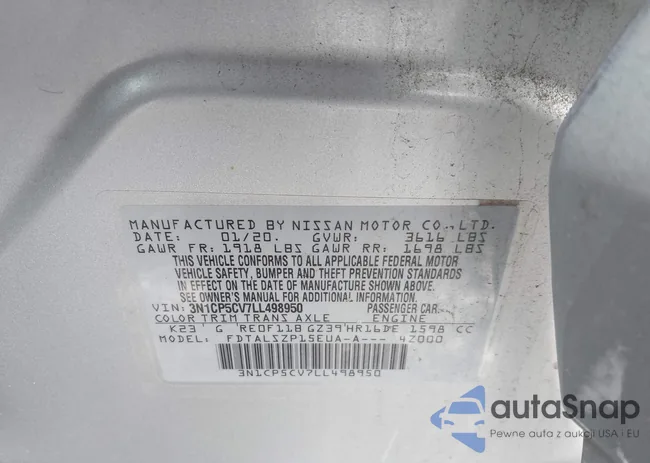 3N1CP5CV7LL498950: 43887529