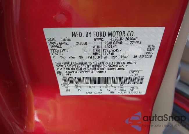 4M2CU87G99KJ08891: 43887634