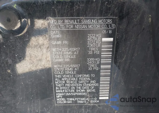 KNMAT2MV5GP696580: 43887651