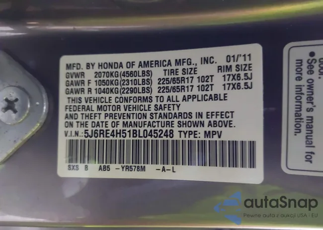 5J6RE4H51BL045248: 43887657