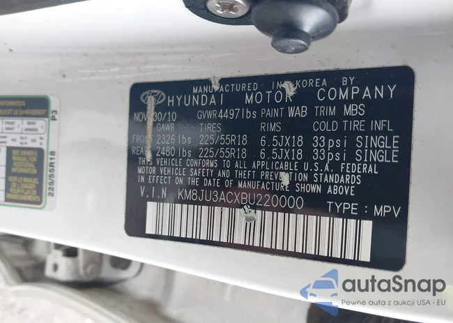 KM8JU3ACXBU220000: 43887700