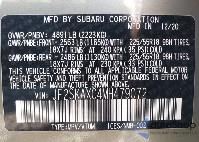 JF2SKAXC4MH479072: 43887737