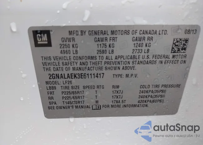 2GNALAEK3E6111417: 43887755