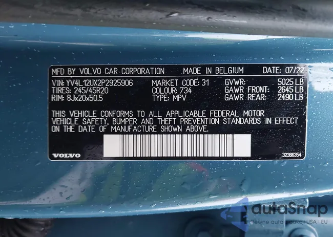 YV4L12UX2P2925906: 43887810